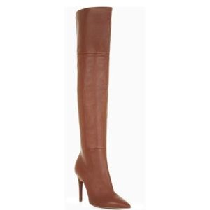 BCBG Abella High-Heel Over-The-Knee Leather Boots